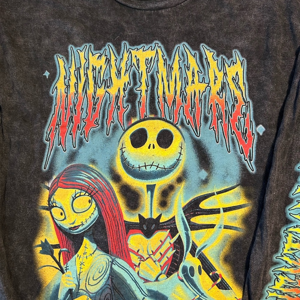 6/$25 Disney Nightmare Before Christmas Long Sleeve Tee - Black and Blue